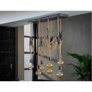 Hanglamp 7L touw 3+4 / Grijs