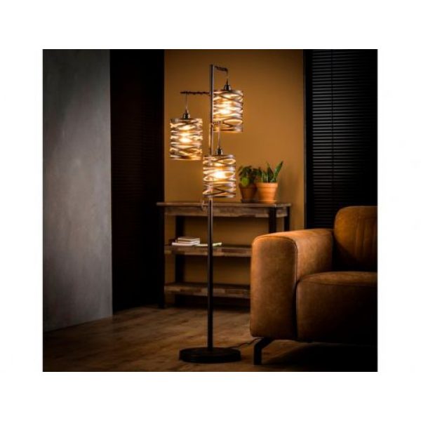 Vloerlamp 3L spindle / Slate grey