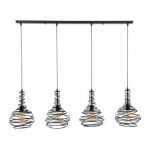 Hanglamp 4x 25 kegel spinn / Zwart