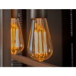 Lichtbron LED filament druppel - E27 6W 2100K 450lm dimbaar / Amberkleurig glas