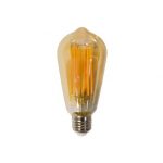 Lichtbron LED filament druppel - E27 6W 2100K 450lm dimbaar / Amberkleurig glas