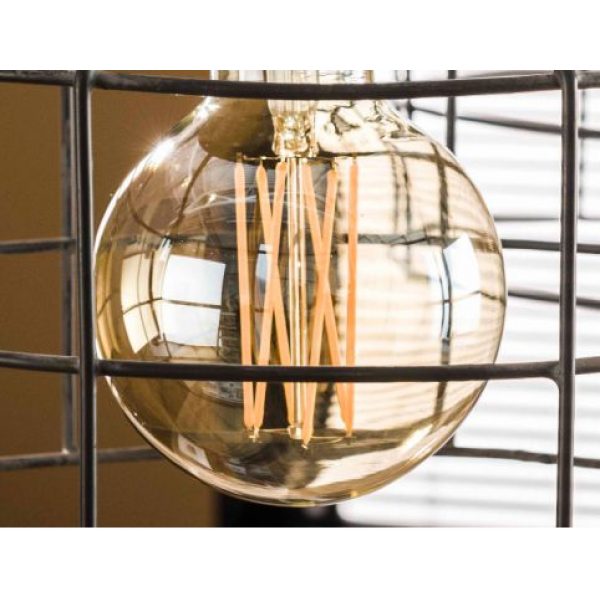 Lichtbron LED filament bol 9,5 - E27 6W dimbaar / Amberkleurig glas