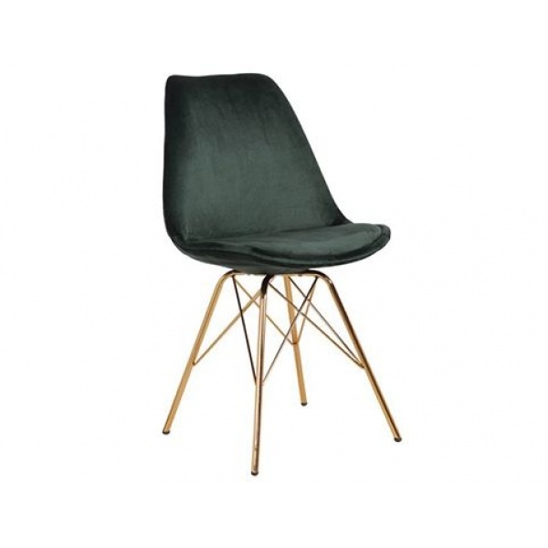 Kuipstoel Skandinavia Groen Velvet - Goud frame