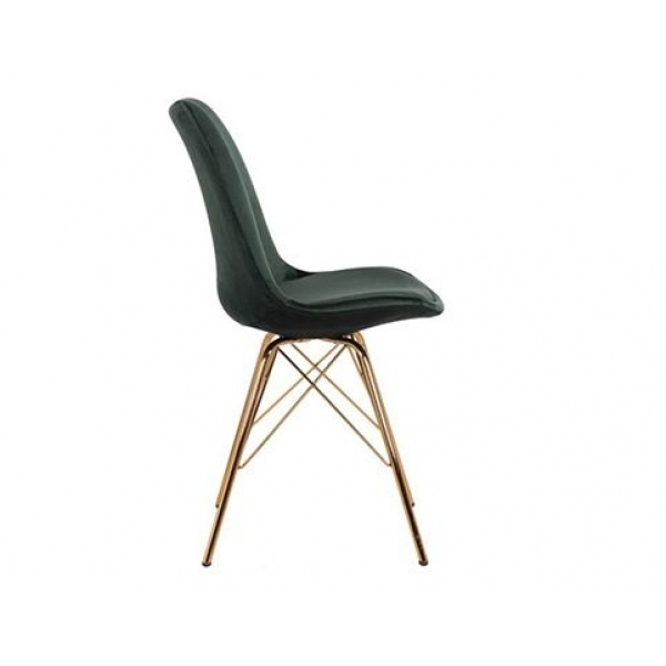Kuipstoel Skandinavia Groen Velvet - Goud frame