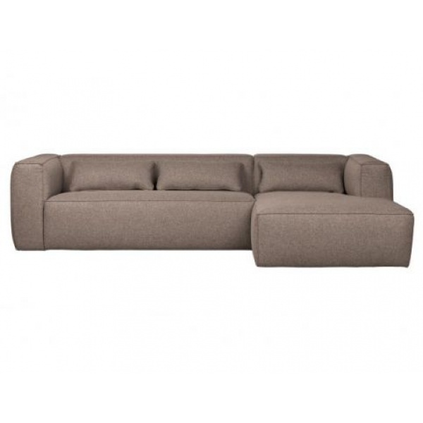 Bean Hoekbank Rechts Incl. Kussens Taupe Gemeleerd