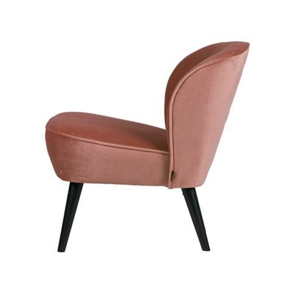 Sara Fauteuil Fluweel Oud Roze
