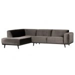 Statement Hoekbank Links Fluweel Taupe