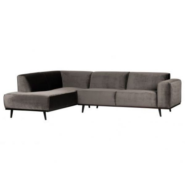 Statement Hoekbank Links Fluweel Taupe