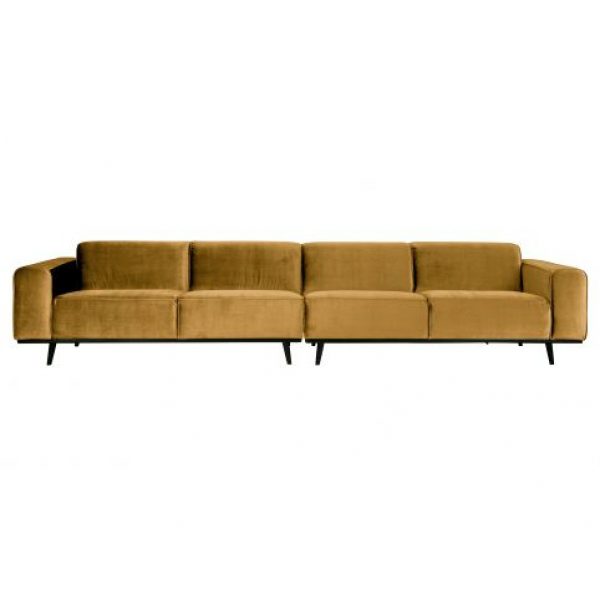Statement Xl 4-zits Bank 372 Cm Fluweel Honing Geel