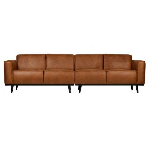 Statement 4-zits Bank 280 Cm Lederlook Cognac