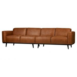 Statement 4-zits Bank 280 Cm Lederlook Cognac