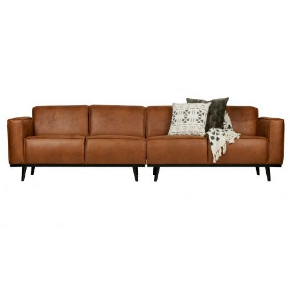 Statement 4-zits Bank 280 Cm Lederlook Cognac