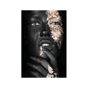Showroommodel Schilderij / Foto AluArt Girl with Gold Fingers 120 x 180, zelf afhalen