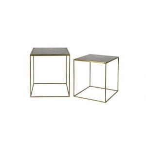 Set V 2 - Metallic Bijzettafels Vierkant Metaal Brass