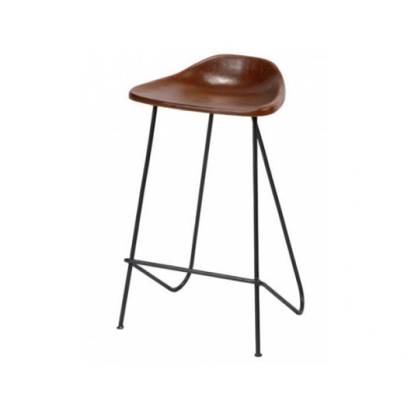Barstoel in Bruin vintage leder