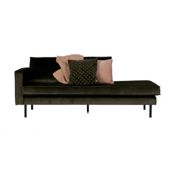 Rodeo Daybed Left Velvet Dark Green Hunter