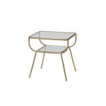 Amazing Bijzettafel Metaal/glas Antique Brass
