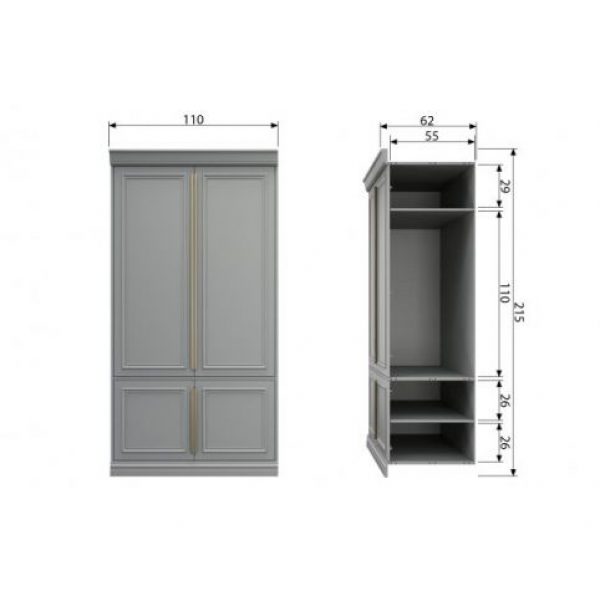 Organize Kast 62cm Grenen Mist [fsc]