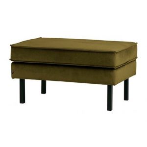 Rodeo Hocker Op Poten Velvet Olive