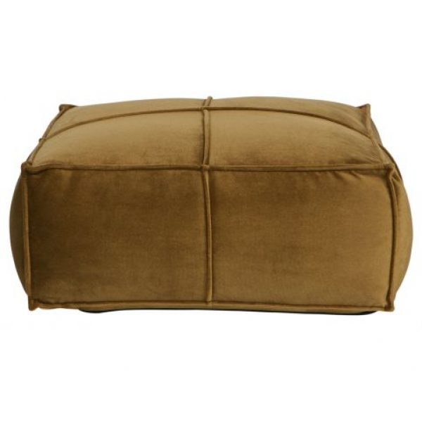 Honey Poef Velvet Honing Geel 60x60