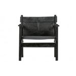 Chill Fauteuil Echt Leer Zwart