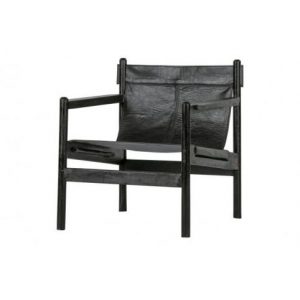 Chill Fauteuil Echt Leer Zwart