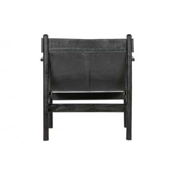 Chill Fauteuil Echt Leer Zwart