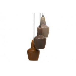 Pottery Hanglamp 3 Lampen Glas Multicolor