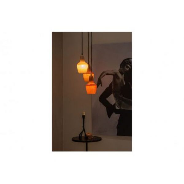 Pottery Hanglamp 3 Lampen Glas Multicolor