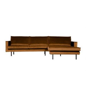 Rodeo Chaise Longue Rechts Velvet Honing Geel