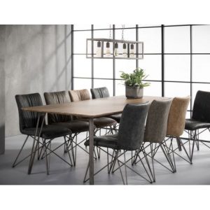 Eettafel V-Poot 240 Brownwash Eiken