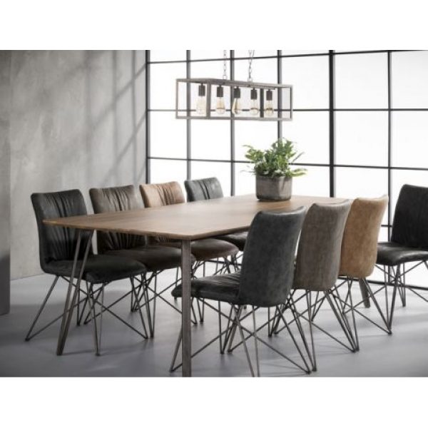 Eettafel V-Poot 240 Brownwash Eiken