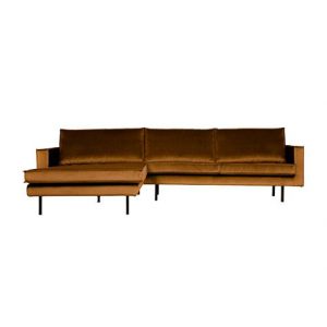 Rodeo Chaise Longue Links Velvet Honing Geel