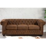 Sofa Chesterfield Edward 3-zits Vintage Bruin