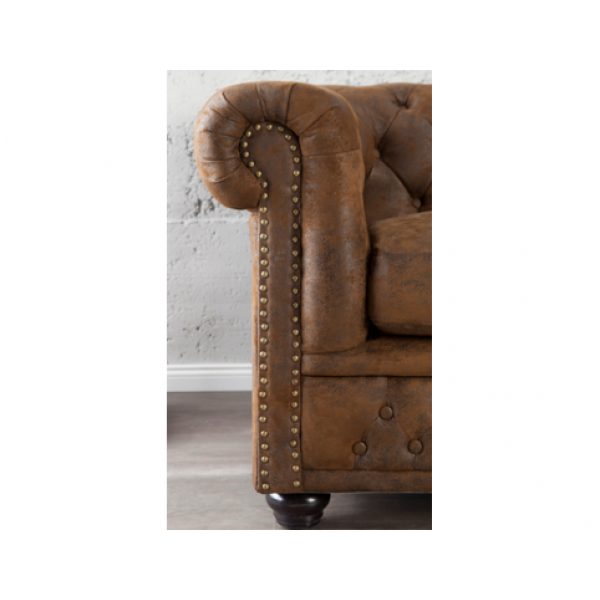 Sofa Chesterfield Edward 3-zits Vintage Bruin