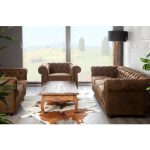 Sofa Chesterfield Edward 3-zits Vintage Bruin