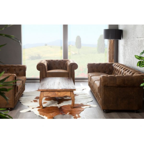 Sofa Chesterfield Edward 3-zits Vintage Bruin