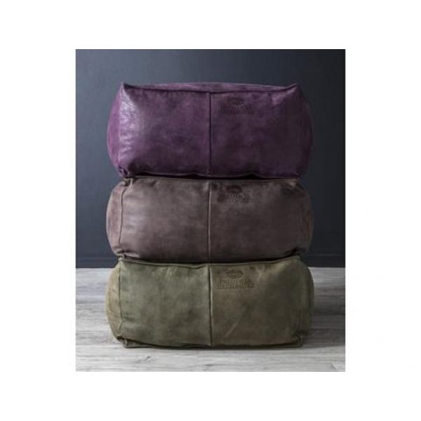 Hocker Remi Africa Leder Aubergine