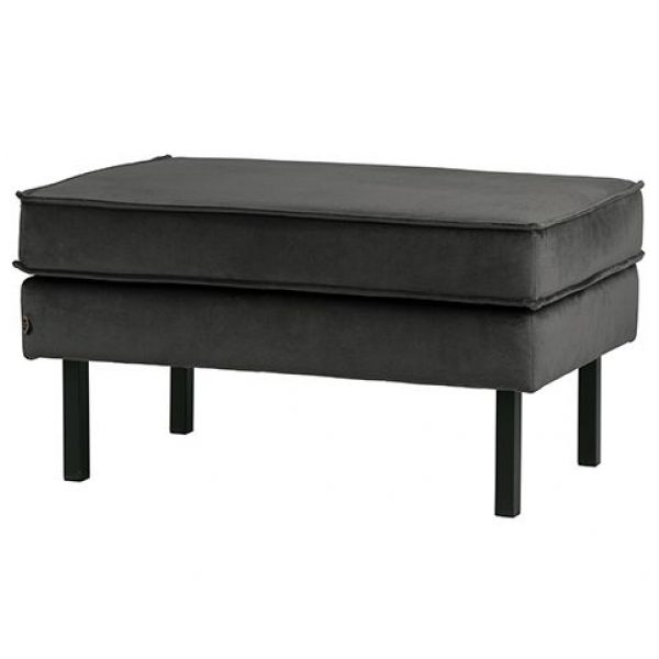 Rodeo Hocker Op Poten Velvet Antraciet