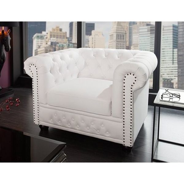 Fauteuil Chesterfield Wit