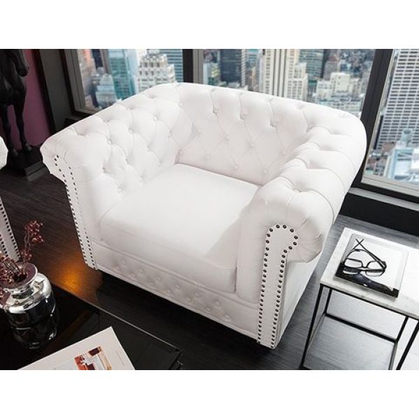 Fauteuil Chesterfield Wit