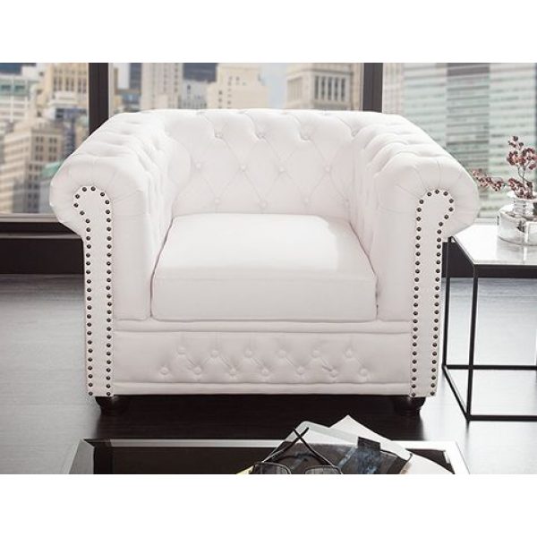 Fauteuil Chesterfield Wit