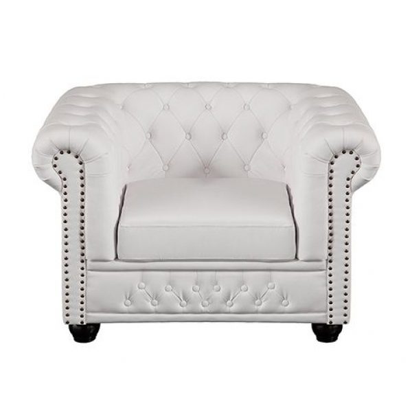 Fauteuil Chesterfield Wit