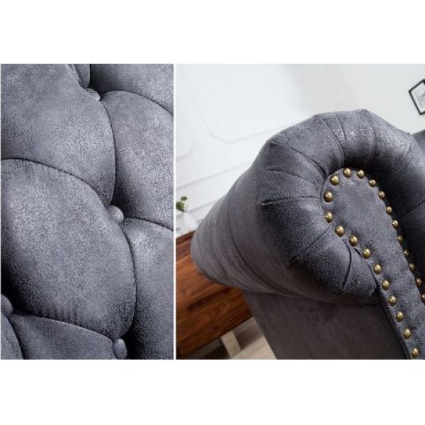 INACT Sofa Chesterfield Edward 2-zits Grijs