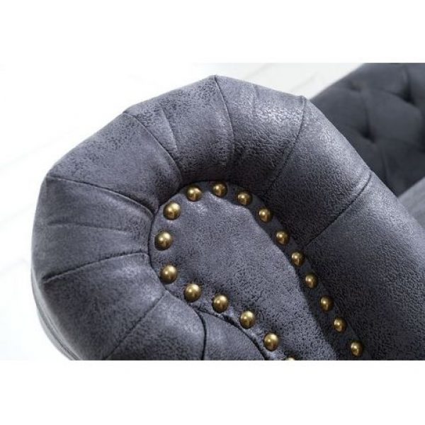 INACT Sofa Chesterfield Edward 2-zits Grijs