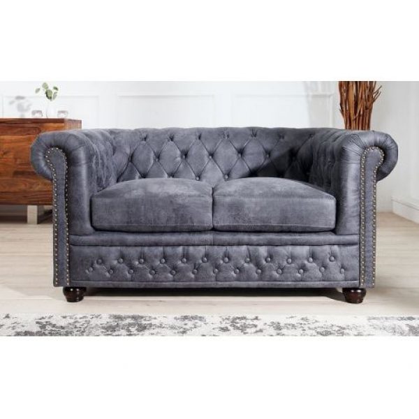 INACT Sofa Chesterfield Edward 2-zits Grijs