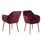 Armstoel Amalia Velours Bordeaux