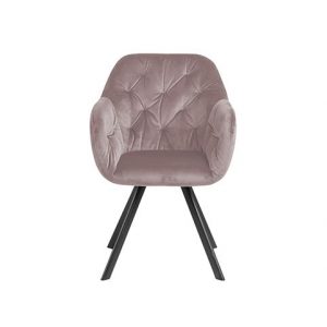 Armstoel Lola Roze Velvet Draaibaar