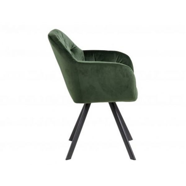 Armstoel Lola Forest Green Velvet Draaibaar