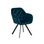 Armstoel Lola Navy Blue Velvet Draaibaar